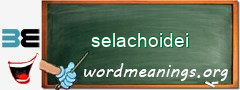 WordMeaning blackboard for selachoidei